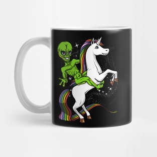 Space Alien Riding Unicorn Mug